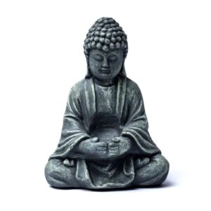 Buddha mit Glas Zement -- 1020 g; 20x14x28 cm